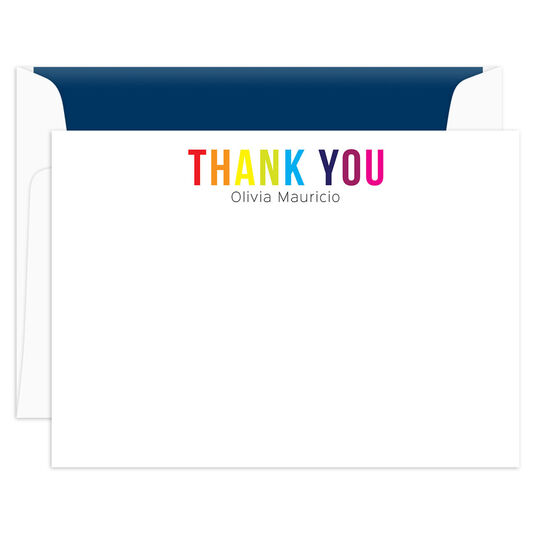 Colorful Thank You Flat Note Cards